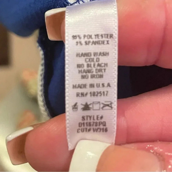 NORDSTROMS SOPRANO BLUE AND WHITE FIT AND FLARE PLEATED SLEEVELESS DRESS SIZE M - Picture 9 of 12